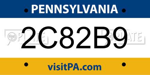 2C82B9 Pennsylvania License Plate