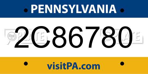 2C86780 Pennsylvania License Plate