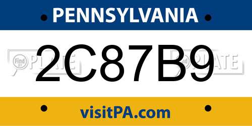 2C87B9 Pennsylvania License Plate