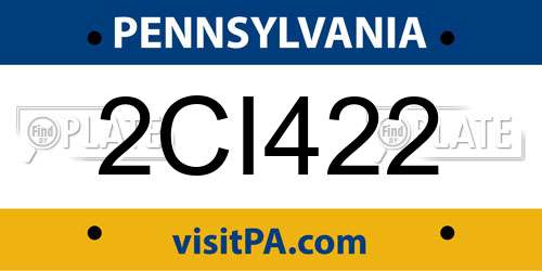 2CI422 Pennsylvania License Plate