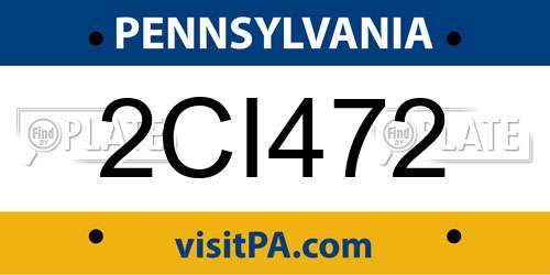 2CI472 Pennsylvania License Plate