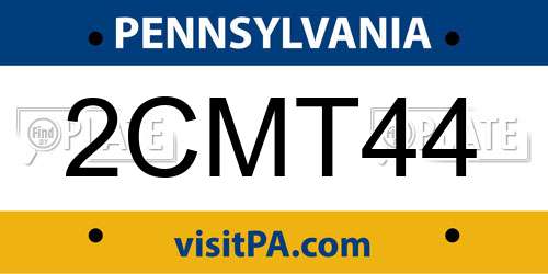 2CMT44 Pennsylvania License Plate