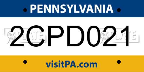 2CPD021 Pennsylvania License Plate