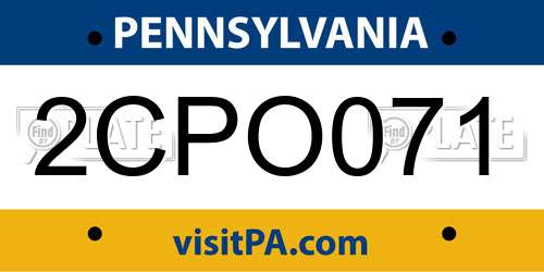 2CPO071 Pennsylvania License Plate