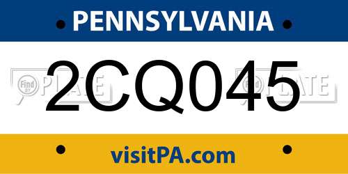 2CQ045 Pennsylvania License Plate