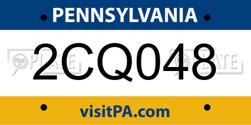 2CQ048 Pennsylvania License Plate