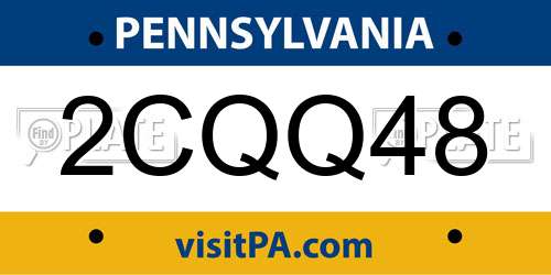 2CQQ48 Pennsylvania License Plate