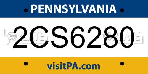 2CS6280 Pennsylvania License Plate
