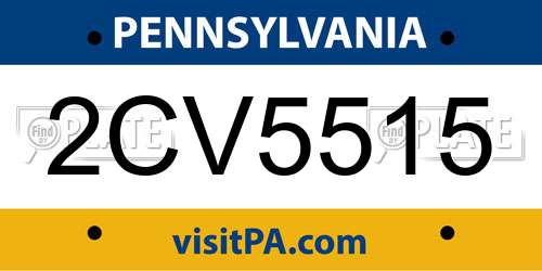 2CV5515 Pennsylvania License Plate