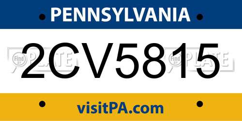 2CV5815 Pennsylvania License Plate