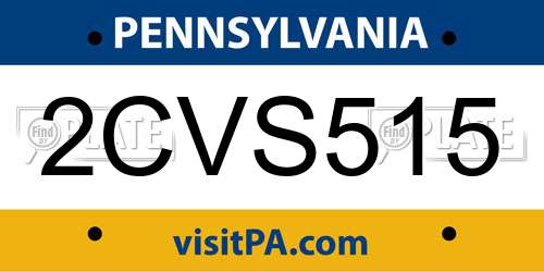 2CVS515 Pennsylvania License Plate