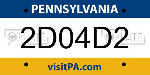 2D04D2 Pennsylvania License Plate