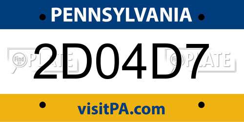 2D04D7 Pennsylvania License Plate