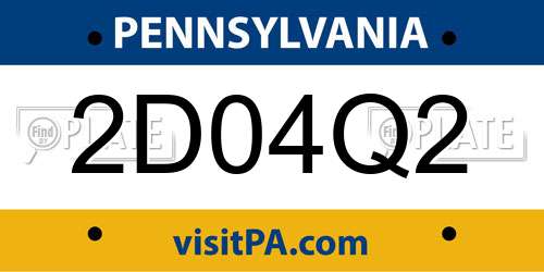 2D04Q2 Pennsylvania License Plate