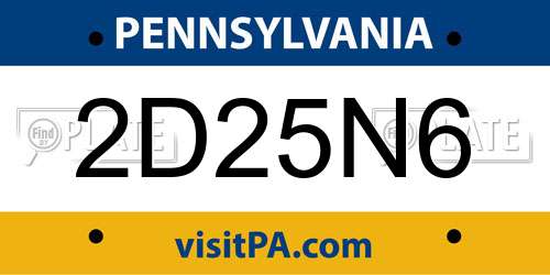 2D25N6 Pennsylvania License Plate