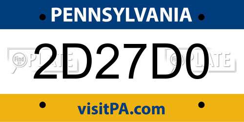 2D27D0 Pennsylvania License Plate