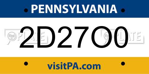 2D27O0 Pennsylvania License Plate