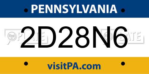 2D28N6 Pennsylvania License Plate