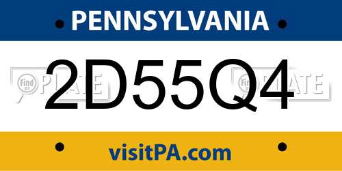 2D55Q4 Pennsylvania License Plate