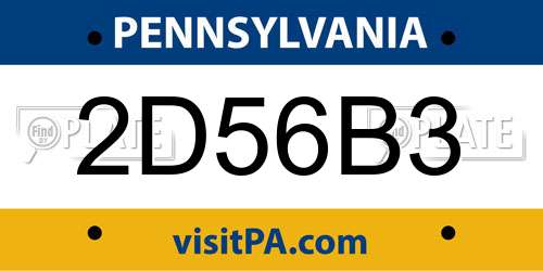 2D56B3 Pennsylvania License Plate