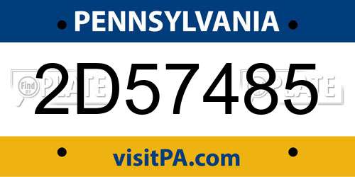 2D57485 Pennsylvania License Plate