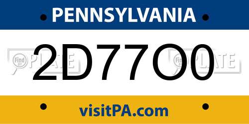2D77O0 Pennsylvania License Plate