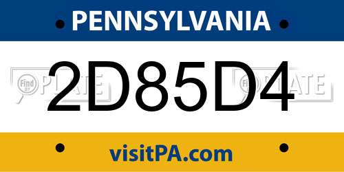 2D85D4 Pennsylvania License Plate