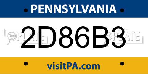 2D86B3 Pennsylvania License Plate