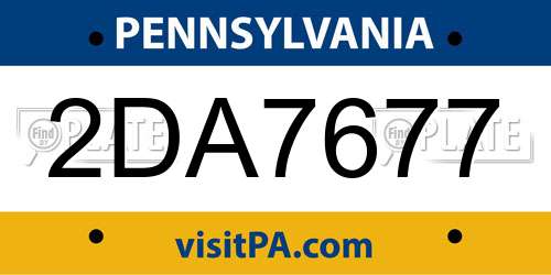 2DA7677 Pennsylvania License Plate