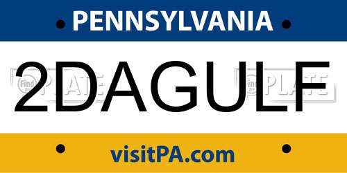 2DAGULF Pennsylvania License Plate