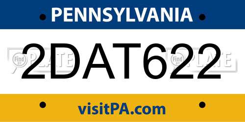 2DAT622 Pennsylvania License Plate