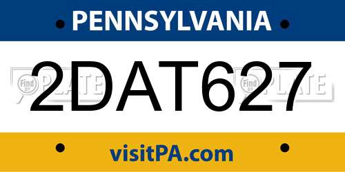 2DAT627 Pennsylvania License Plate