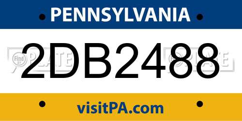 2DB2488 Pennsylvania License Plate