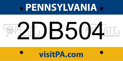2DB504 Pennsylvania License Plate