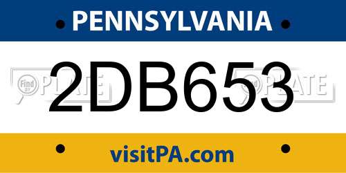 2DB653 Pennsylvania License Plate