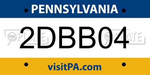 2DBB04 Pennsylvania License Plate