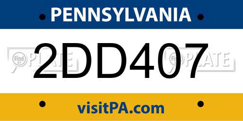 2DD407 Pennsylvania License Plate
