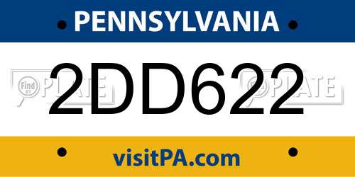 2DD622 Pennsylvania License Plate