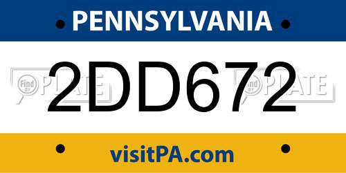 2DD672 Pennsylvania License Plate