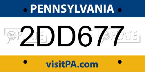 2DD677 Pennsylvania License Plate