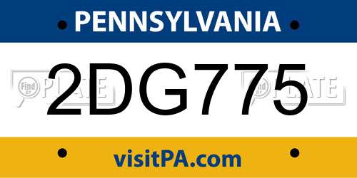 2DG775 Pennsylvania License Plate