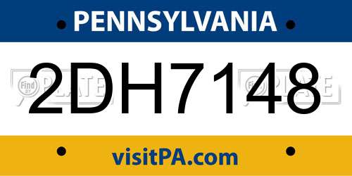 2DH7148 Pennsylvania License Plate