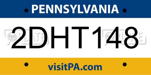 2DHT148 Pennsylvania License Plate
