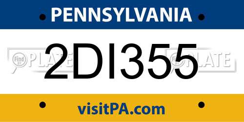 2DI355 Pennsylvania License Plate