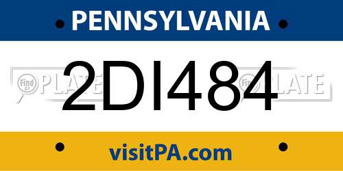 2DI484 Pennsylvania License Plate