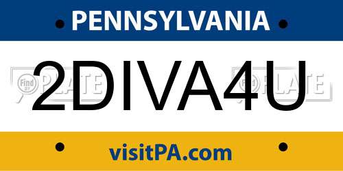 2DIVA4U Pennsylvania License Plate
