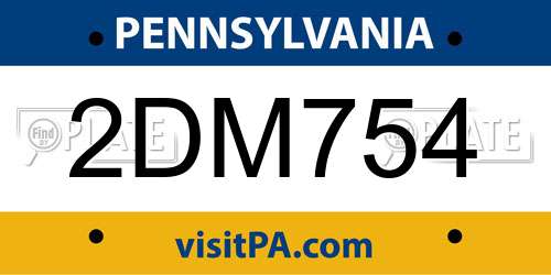 2DM754 Pennsylvania License Plate