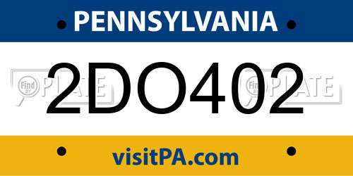 2DO402 Pennsylvania License Plate