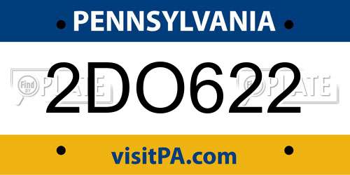 2DO622 Pennsylvania License Plate