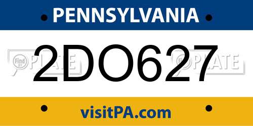 2DO627 Pennsylvania License Plate